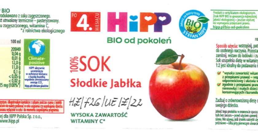Ciała obce w partii soku HiPP