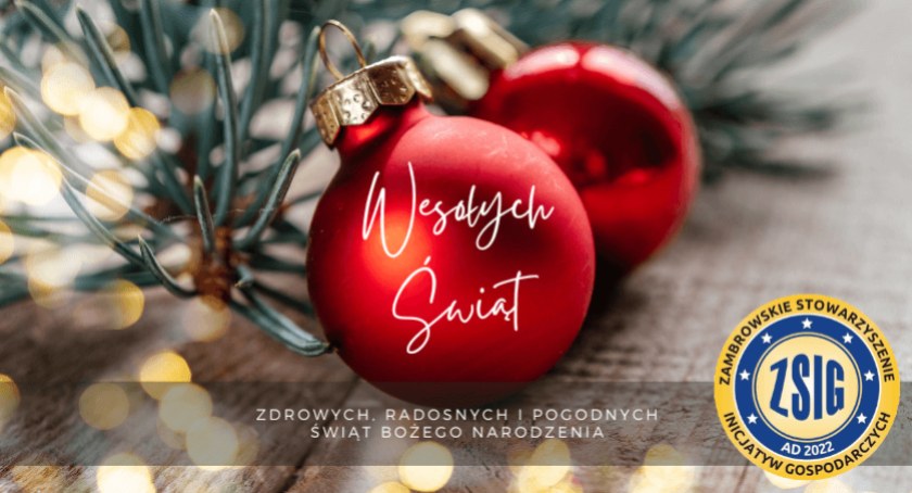 Zambrowskie Stowarzyszenie Inicjatyw Gospodarczych życzy zdrowych i radosnych Świąt Bożego Narodzenia!