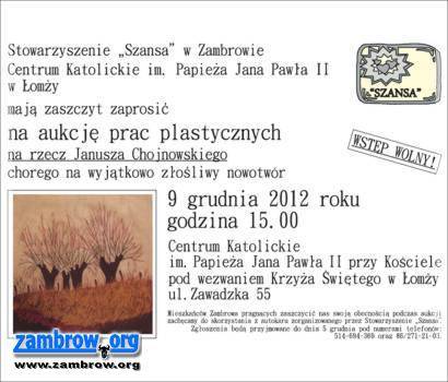 W niedzielę w Łomży charytatywna aukcja na rzecz Janusza Chojnowskiego