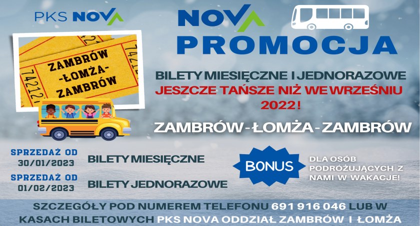Bilety miesięczne w cenie niższej niż we wrześniu 2022 roku! PKS NOVA z promocją dla podróżujących!