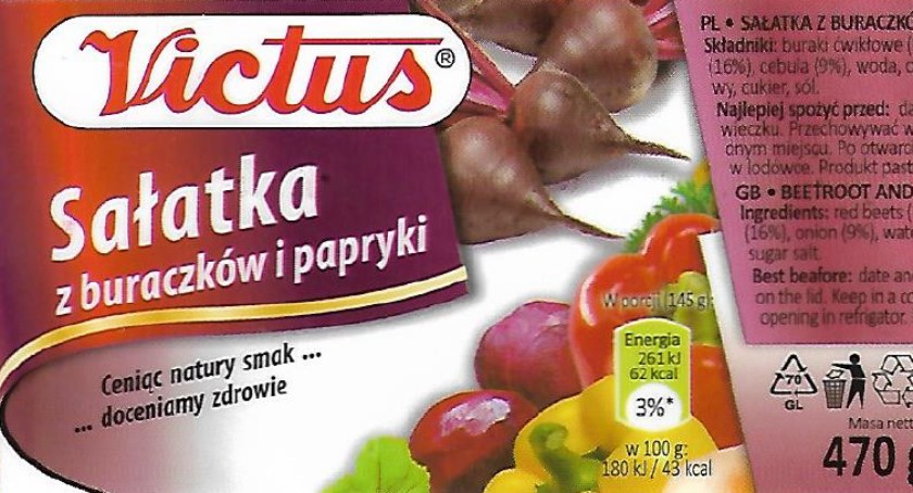 Ciało obce w sałatce partii z buraczków i papryki 