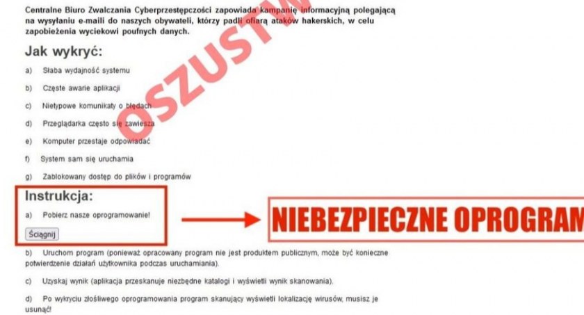 Cyberprzestępcy podszywają się pod CBZC. Uważajcie, jakie linki otwieracie w wiadomościach! [FOTO]