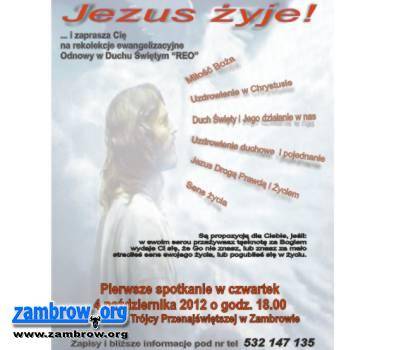 Zaproszenie na Rekolekcje Ewangelizacyjne Odnowy w Duchu Świętym
