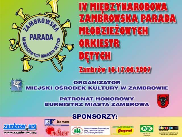 IV Międzynarodowa Zambrowska Parada Młodzieżowych Orkiestr Dętych – w sobotę i niedzielę