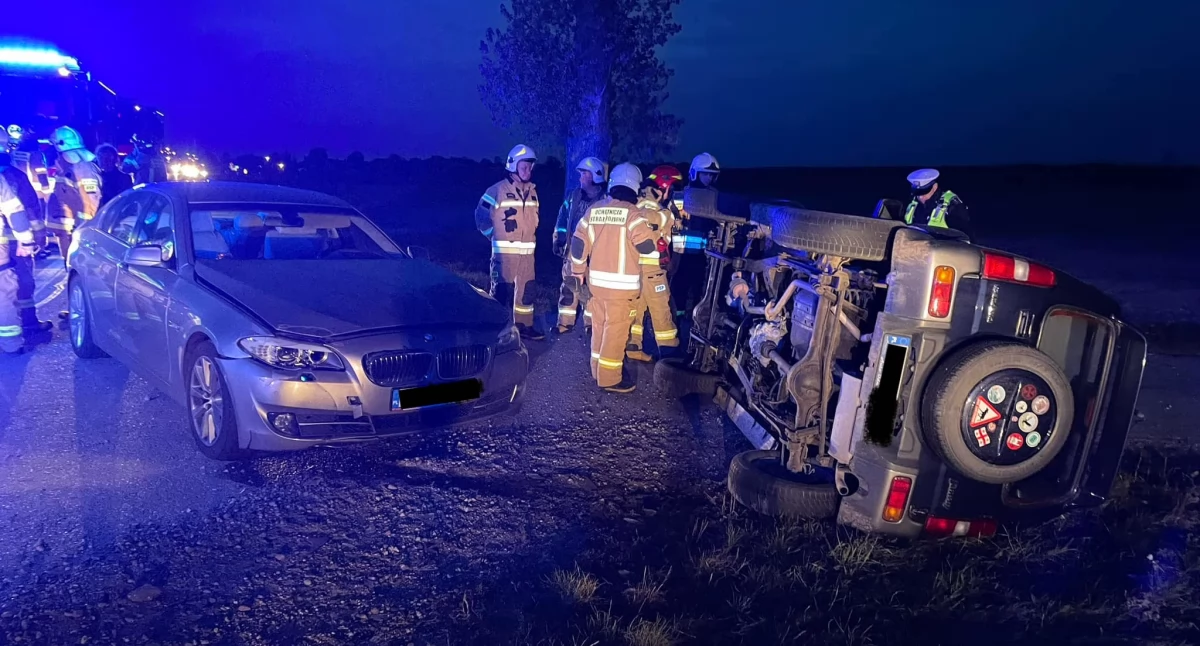 Zderzenie osobówek na DK66