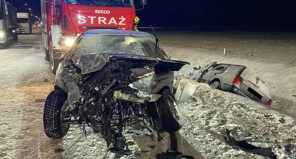 Trzy samochody zderzyły się na DK63 [FOTO]