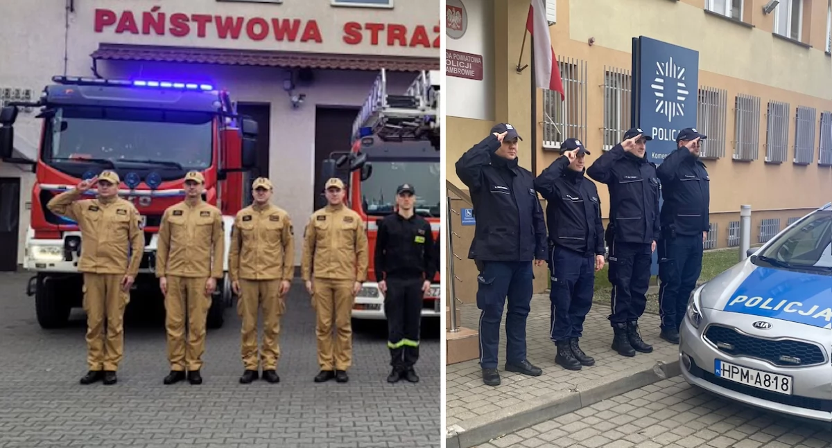 Zambrowscy strażacy i policjanci oddali hołd zmarłemu koledze [FOTO]