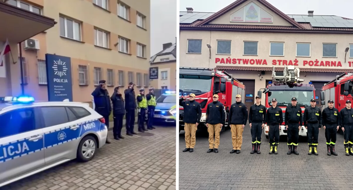 Policjanci i strażacy uczcili pamięć zmarłego na służbie kolegi