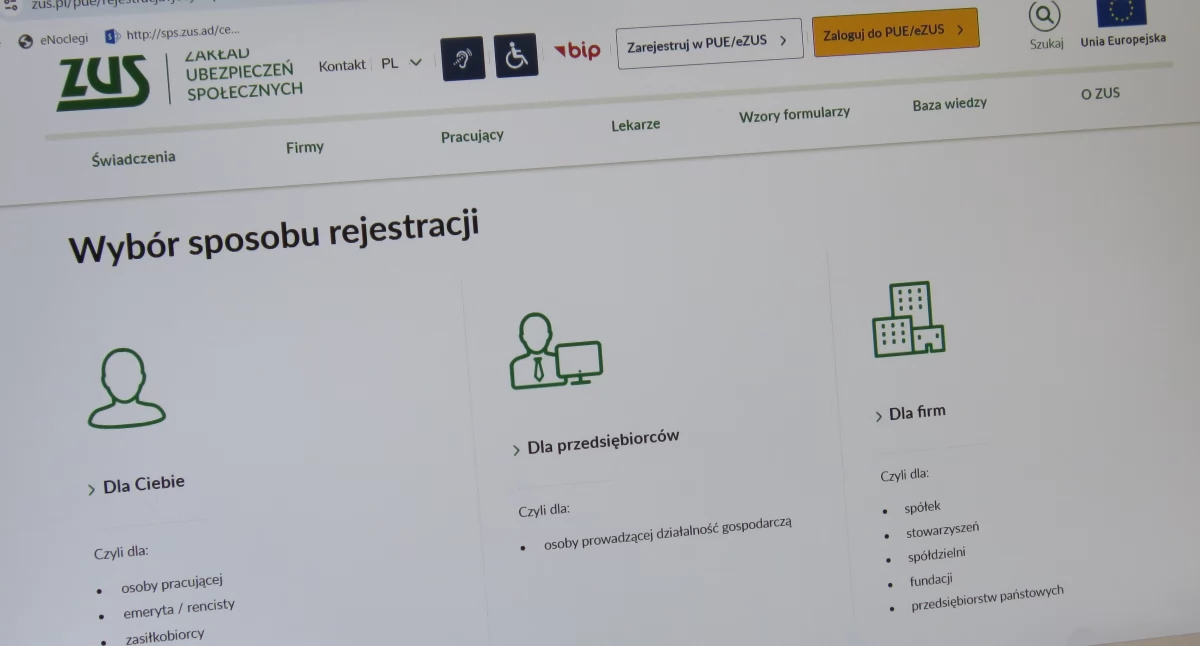 Każdy przedsiębiorca powinien posiadać konto na platformie PUE/eZUS