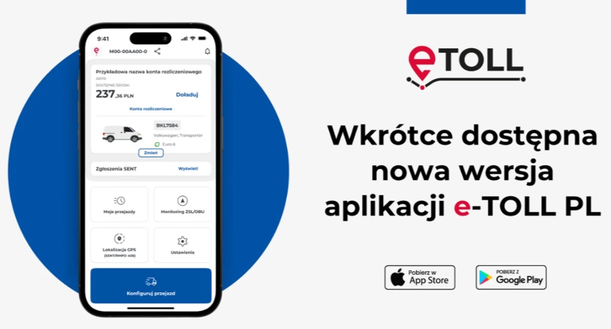 Nowa wersja aplikacji mobilnej e-TOLL PL