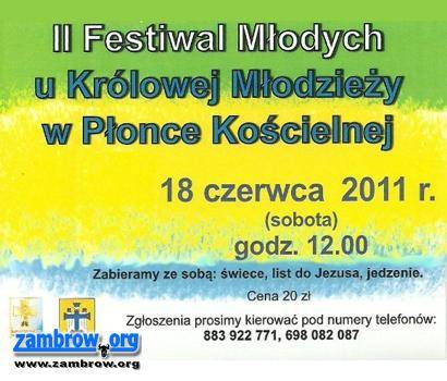 Pojedź na II Festiwal Młodych w Płonce Kościelnej