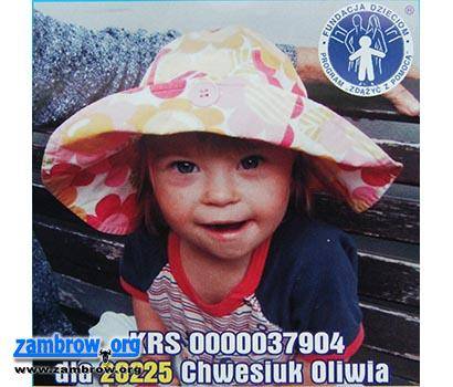 Przekaż 1% podatku na rzecz 3-letniej Oliwii