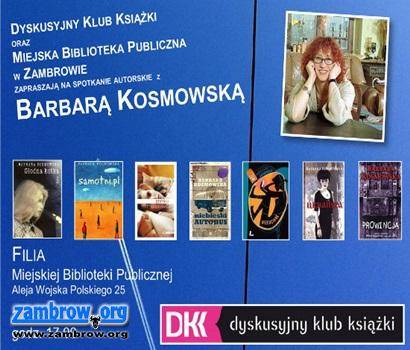 DKK zaprasza na spotkanie autorskie z Barbarą Kosmowską
