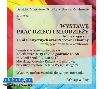 Dzieci i młodzież zapraszają na wernisaż wystawy prac plastycznych