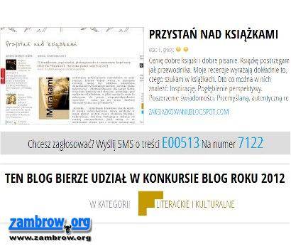 Zagłosuj na „Bloga Roku 2012” w kategorii „Literackie i kulturalne”