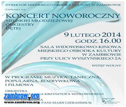 Zapraszamy na Koncert Noworoczny do Centrum Kultury