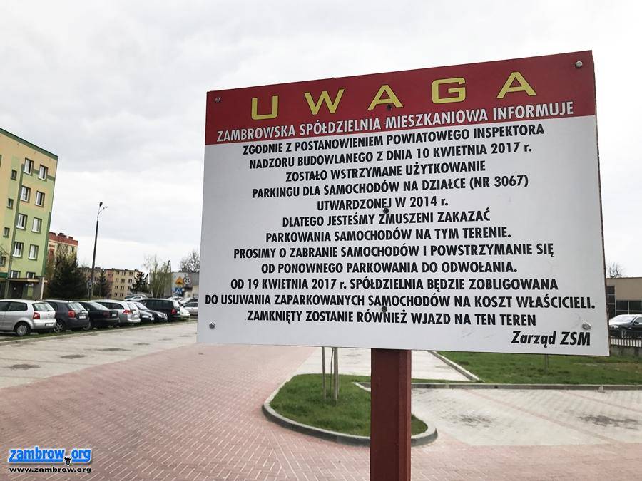 Zakaz korzystania z miejsc parkingowych [foto]
