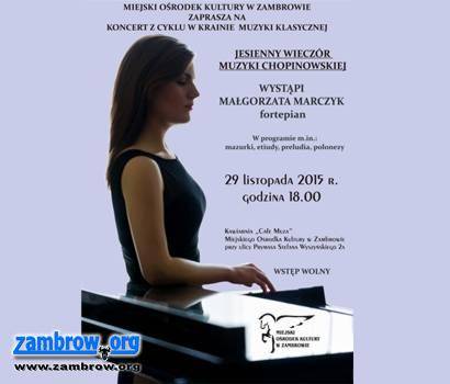  MOK zaprasza na „Jesienny Wieczór Muzyki Chopinowskiej”