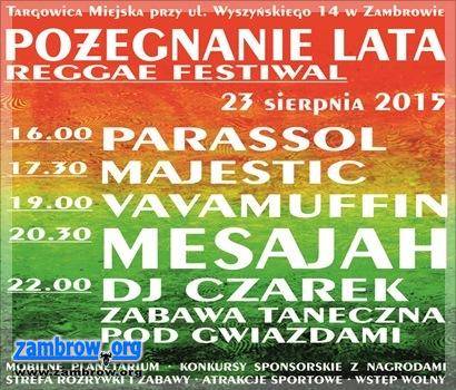 W niedzielę Pożegnanie Lata w rytmach reggae