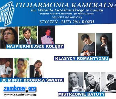 Łomżyńska Filharmonia zapraszana na koncerty w styczniu i lutym