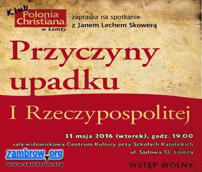 Zapraszamy na spotkanie Klubu „Polonia Christiana”