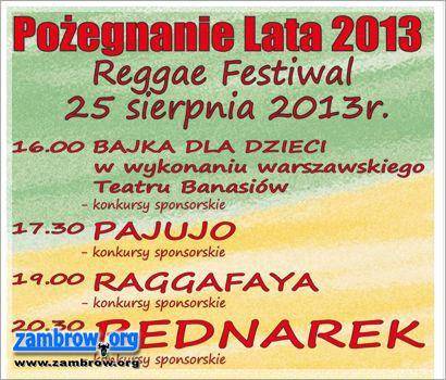 W niedzielę Pożegnanie Lata w rytmach reggae