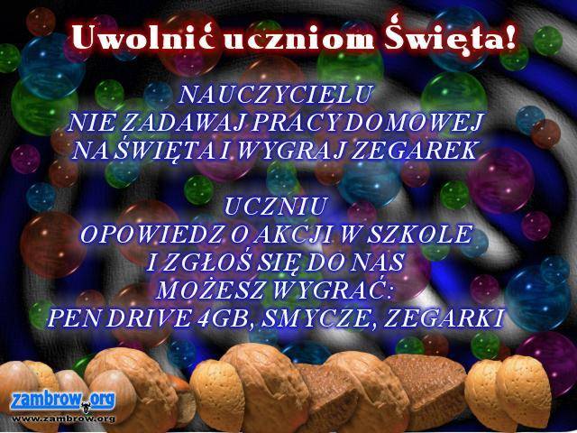 Uwolnić uczniom Święta!