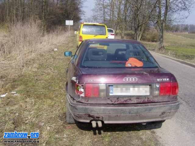Kolizja na skrzyżowaniu w Cieciorkach