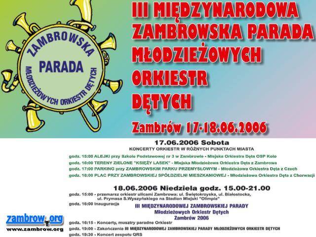 Zapraszamy na Paradę Orkiestr Dętych do Zambrowa