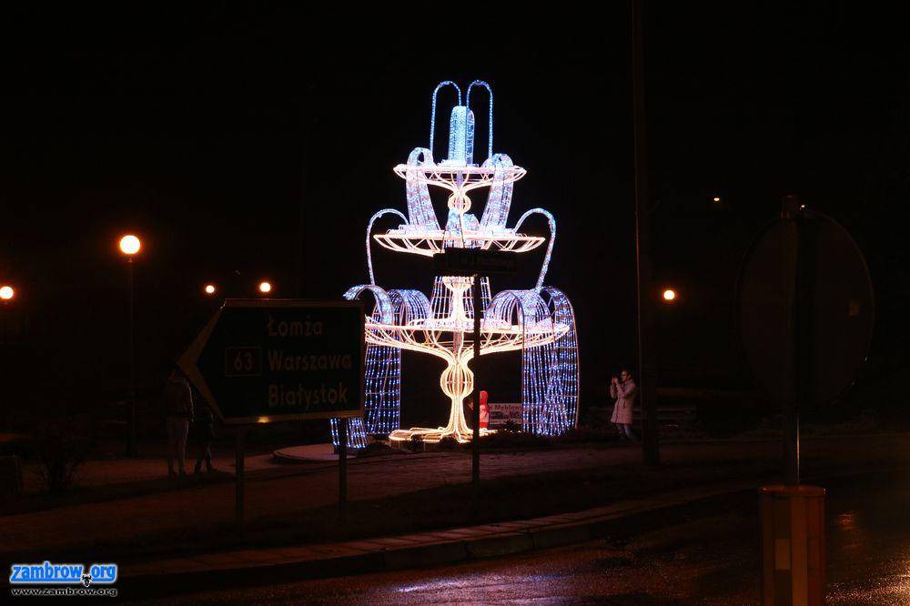 Fontanna świetlna w centrum Zambrowa [foto]