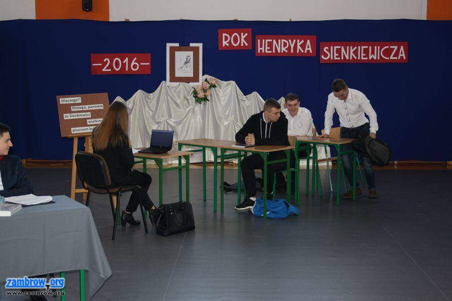 „2016 – Rok Henryka Sienkiewicza” - apel w ZS1