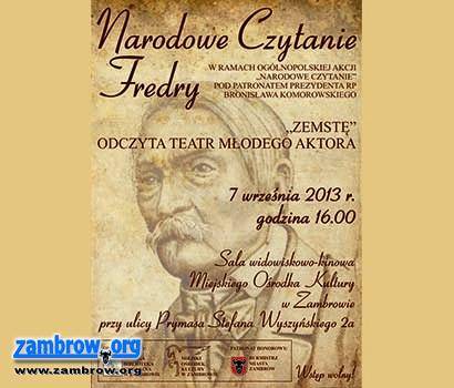 Narodowe czytanie Fredry w Zambrowie