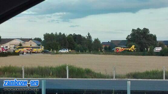 Wypadek w Wyszomierzu. Śmigłowiec zabrał poszkodowane dziecko [foto]