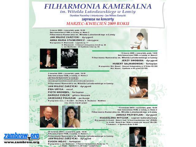 Filharmonia Kameralna zaprasza na koncerty w marcu i kwietniu