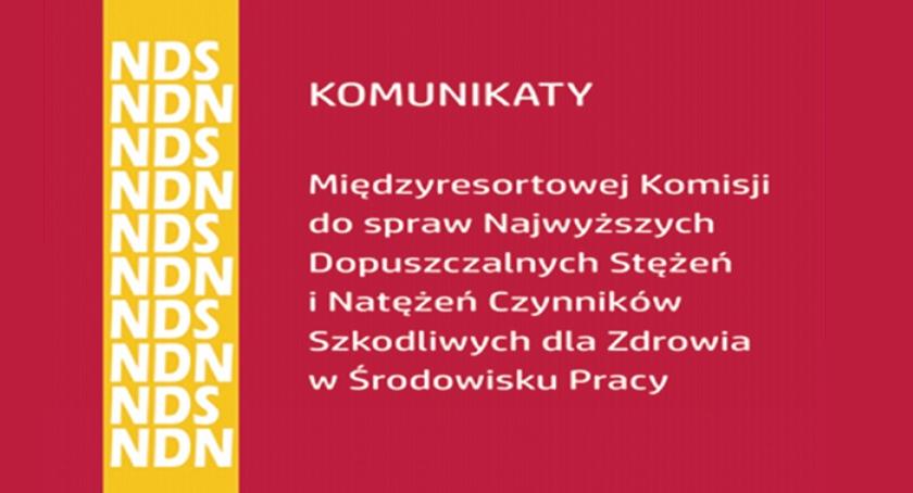 Informacja o dopuszczalnych wartościach narażenia zawodowego