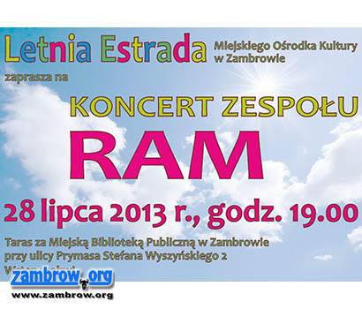 W niedzielę kolejna odsłona Letniej Estrady MOK i koncert zespołu RAM