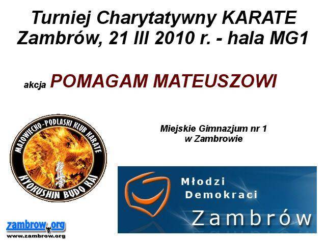 Turniej Charytatywny Karate - Pomagam Mateuszowi 