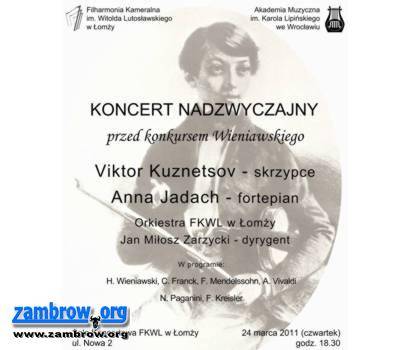 Koncert Nadzwyczajny przed konkursem Wieniawskiego