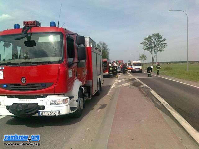 Zderzenie ciągnika siodłowego z Mazdą na krajowej ósemce