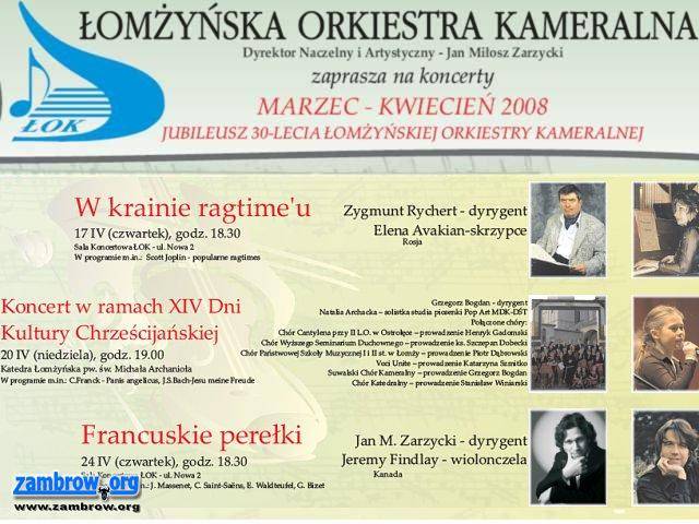 Zapraszamy na koncerty Łomżyńskiej Orkiestry Kameralnej
