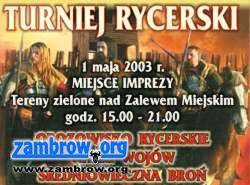 1 maja odbędzie się Turniej Rycerski w Zambrowie.