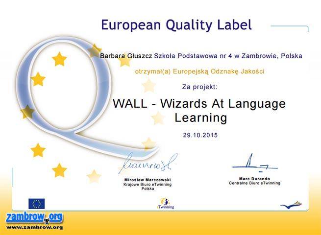 Projekty „Czwórki” uhonorowane Europejską Odznaką Jakości