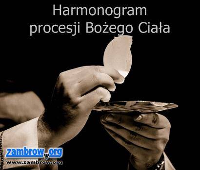Harmonogram i trasy procesji Bożego Ciała