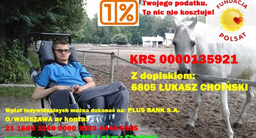 Przekaż 1% podatku na rzecz niepełnosprawnego Łukasza