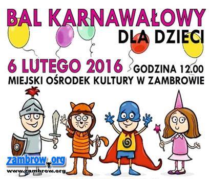 MOK zaprasza dzieci na Bal Karnawałowy