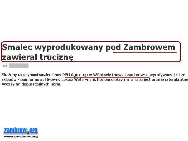 Skażony smalec mógł być w sklepach w Zambrowie
