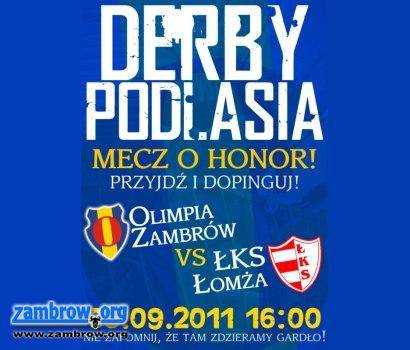 Już jutro derby regionu - Olimpia Zambrów vs. ŁKS Łomża. Musisz tam być!