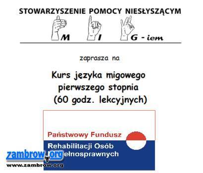 Zapisz się na bezpłatny kurs języka migowego w Zambrowie
