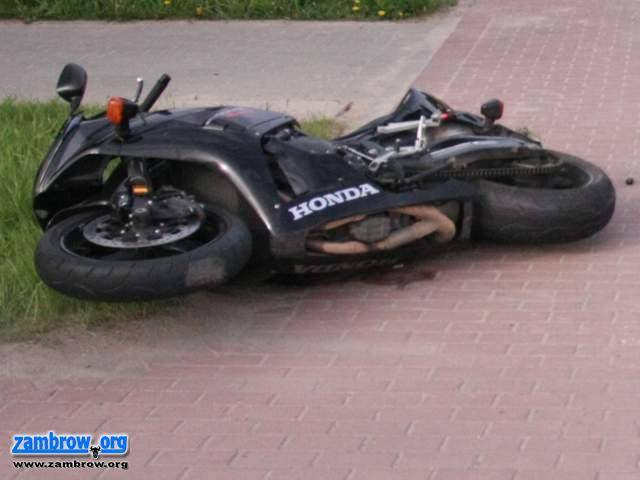 Wypadek z udziałem motocykla na ul. Mazowieckiej