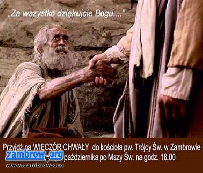 Wieczernik zaprasza na WIECZÓR  CHWAŁY